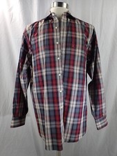 Jos A Bank Travelers Collection Long Sleeve Plaid Dress Shirt Mens M