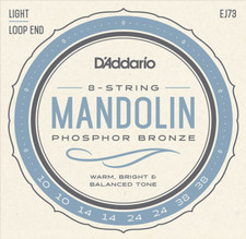 D'Addario EJ73 Mandolin Strings, Phosphor Bronze, Light, 10-38