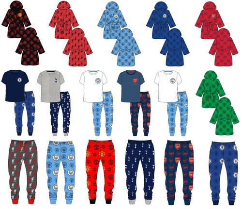 Official Mens Boys Football Fleece Hooded Robe Fleece Lounge Pants Pyjamas SALE - Picture 2 of 26