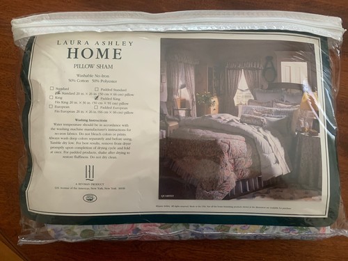 Laura Ashley Sycamore Floral King Pillow Sham Irregular New In Package 80’s NIP - Picture 2 of 2