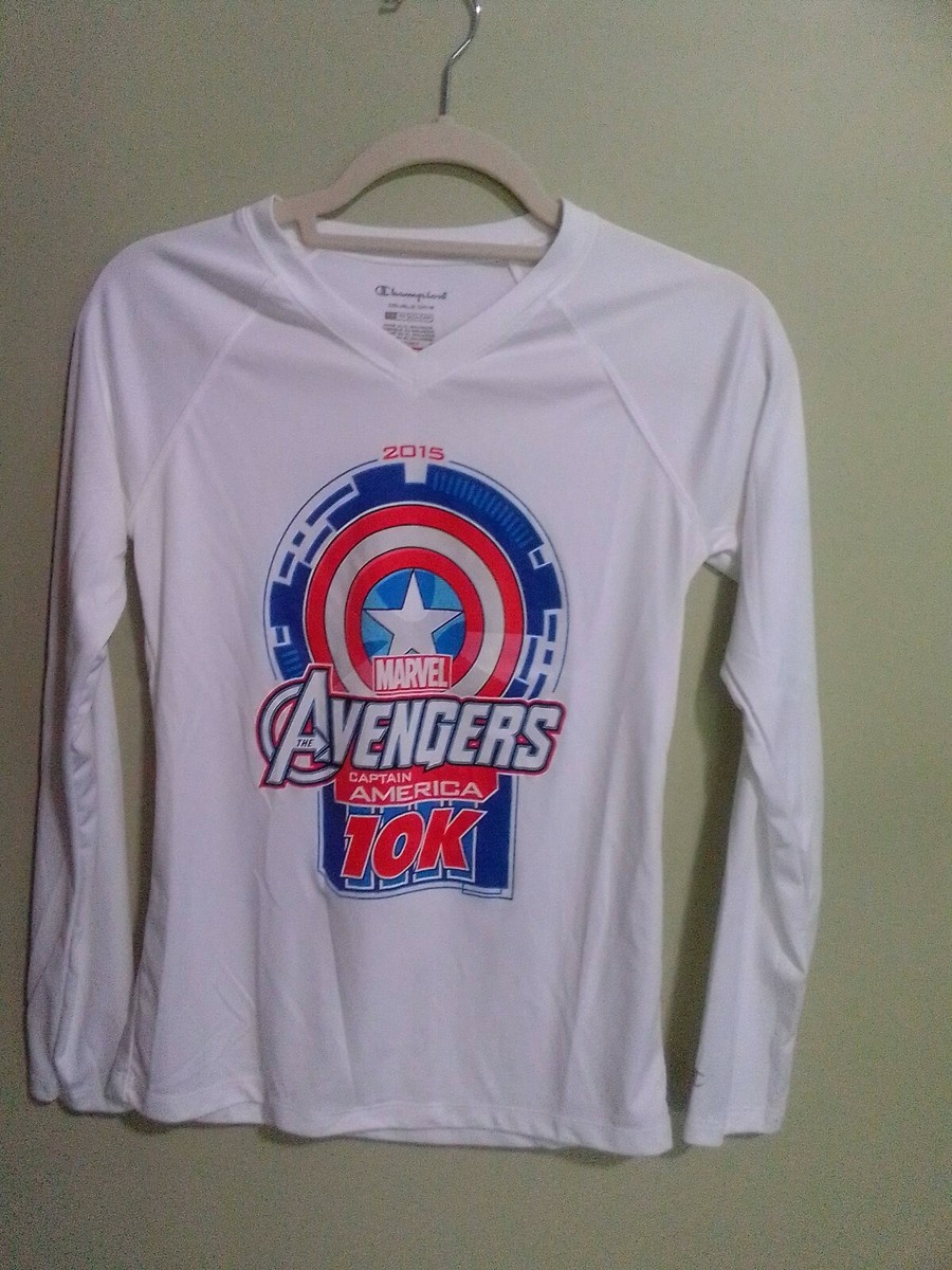 Marvel Avengers Captai America 10k DRIFIT Run Disney Long Sleeve Women XS