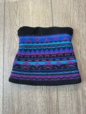 Vintage 90s Schuessler Square Ski Beanie Made in USA Aztec Design