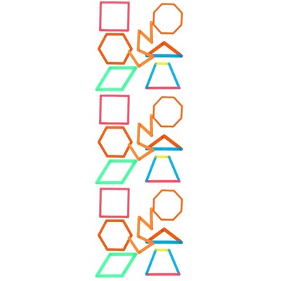  3 Pack Polygon-Spleißstreifen Mathe-Lernspielzeug Geometrie-Form-Chips Kind
