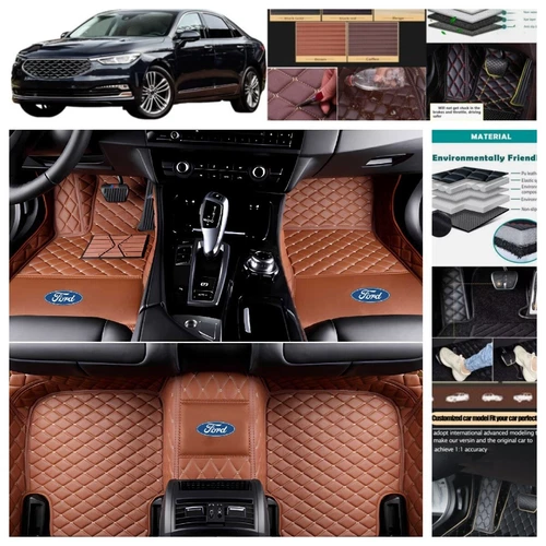 For Ford Taurus 2010-2019 Car Floor Mats PU Leather Waterproof Custom Carpets - Picture 10 of 36