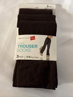ladies brown dress socks Hanes Style Essentials Shoe Size 5-9 3 Pack New show thin tan dress