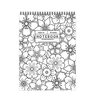 Coloring Notebook Popular 52 Sheets Color-in Notebook Flower Coloring9646