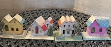 Vintage Putz House Ornaments ( Lot Of 4)