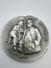 Longines Symphonette Walt Whitman 1819-1892 Sterling Silver Medal 40mm 34.4g