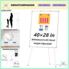 Large Magnetic Dry Erase Whiteboard Easel, 40" x 28", Adjustable Tripod Stand fo