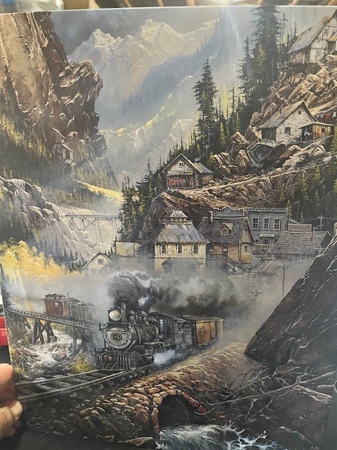 "Silverdale" #1033 Train Enamel Tin sign 16"x12" by Ted Blaylock