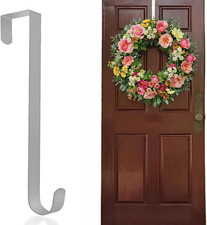 11" Wreath Hanger for Front Door | over Door Metal Hook for Floral Wreaths, Coat