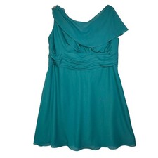 Azazie Womens A22 Jade Green Keely Chiffon Ruched Formal Dress 22W New