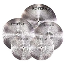 Low Volume Cymbal Pack Mute Cymbal Set 5 Pieces, 14hi-hat 16crash 18crash 20ride