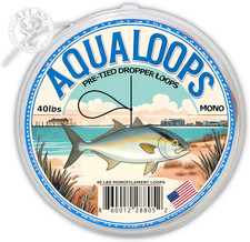 Pre-Tied Dropper Loops - 40Lbs Monofilament - 80 Loops 12 Inches Apart - Made in