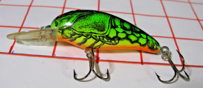 Vintage Bomber Model A 6A Crayfish Crankbait, Green/Orange, 2.5'', .6oz.- Unused