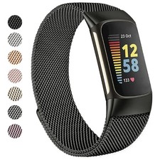For Fitbit Charge 5 6 Milanese Strap Magnetic Stainless Steel Adjustable Band