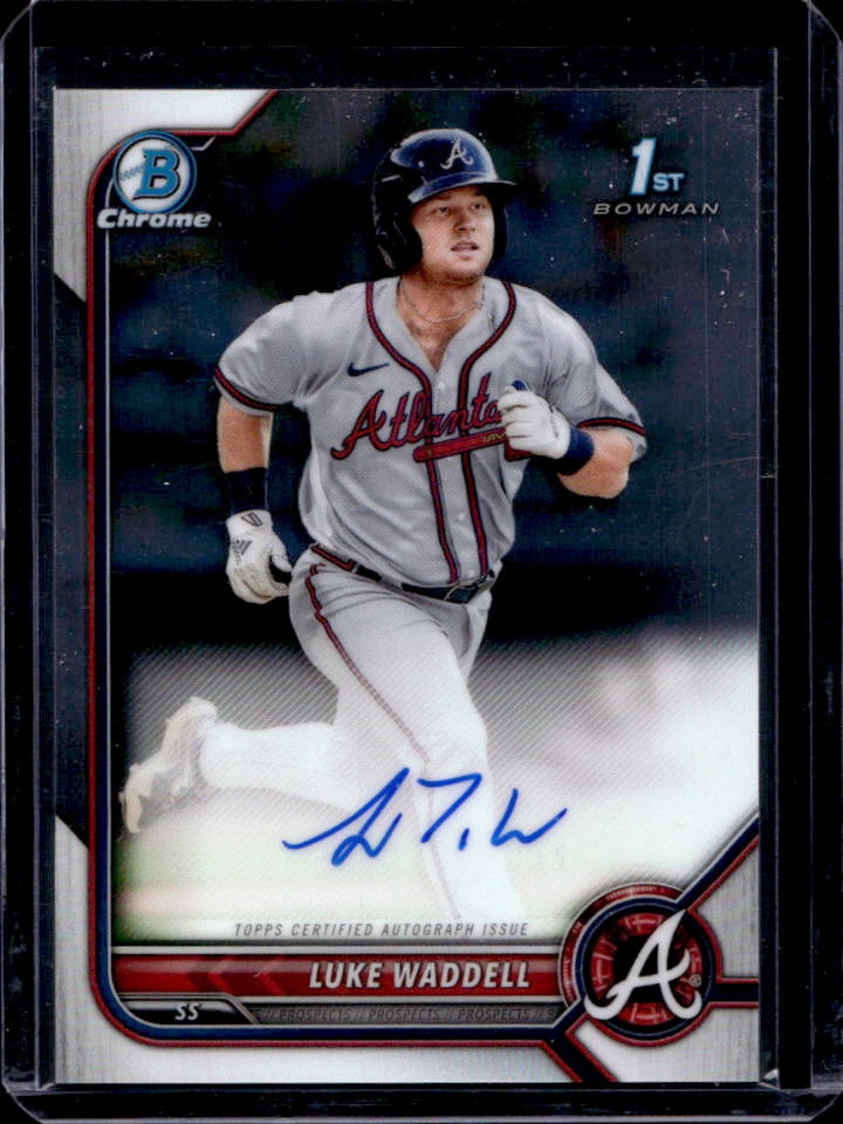 2022 Bowman Luke Waddell Chrome Auto 1st Prospect #CPA-LW Braves