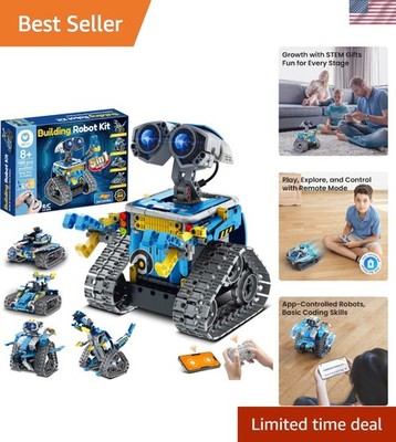 Interactive 5-in-1 Robot Builder with App Control - Perfect STEM Birthday Gift!