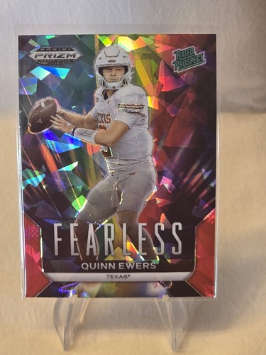 2024 Panini Prizm Draft Picks - Fearless Quinn Ewers #F-QE Red Ice Prizm (RC)