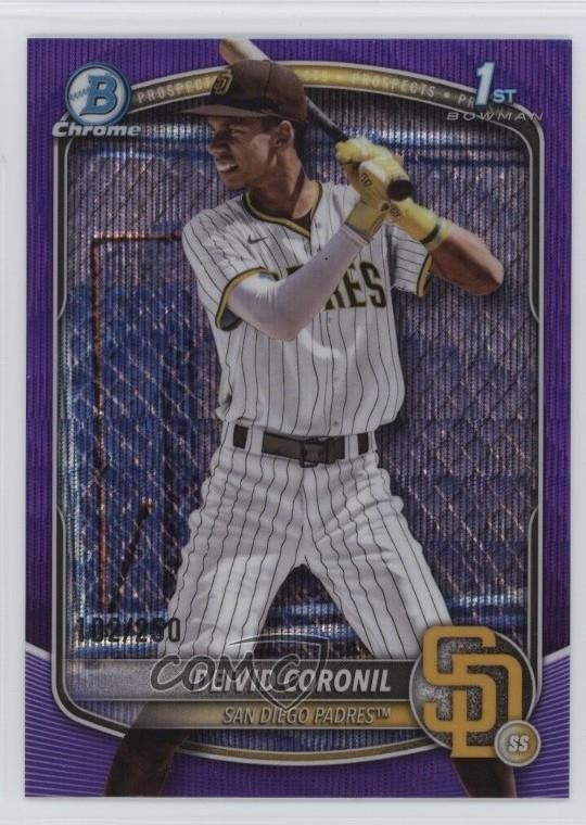 2025 Bowman Chrome Prospects Purple Wave Refractor 102/250 Deivid Coronil