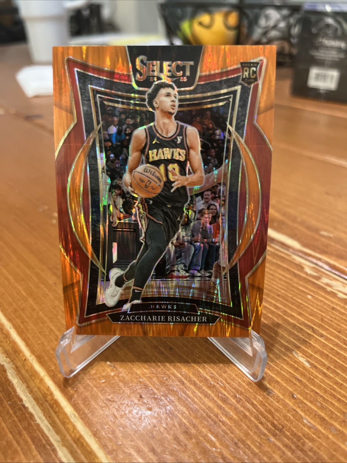 2024-25 Panini Select - Concourse Zaccharie Risacher #86 Orange Flash Prizm (RC)