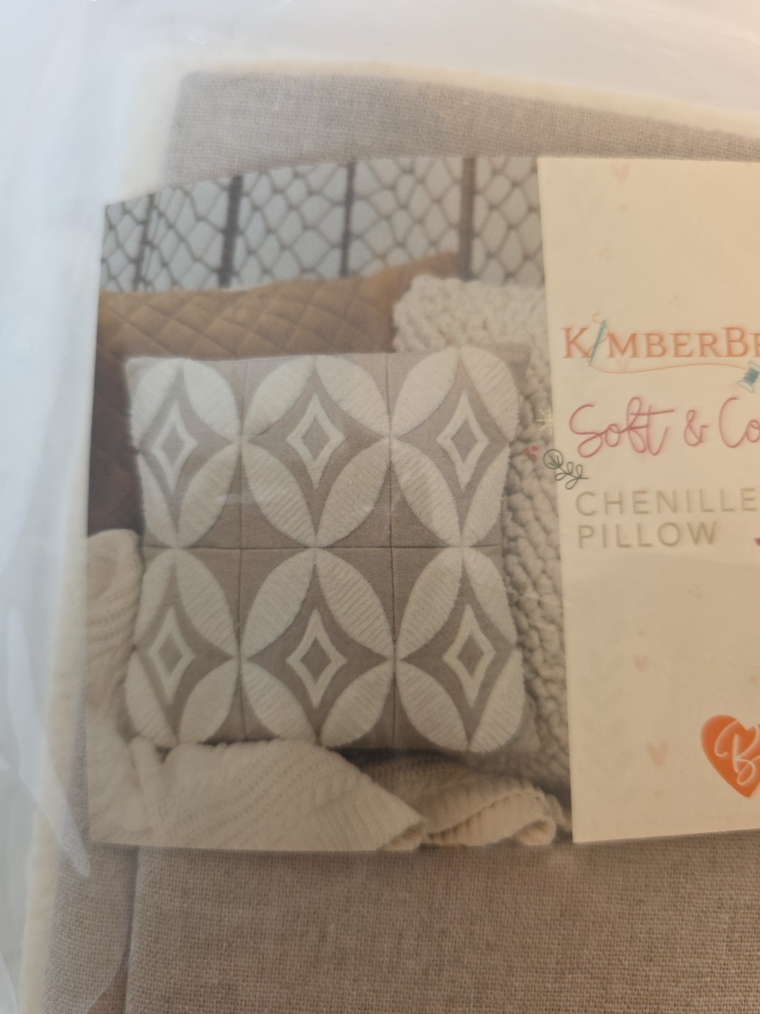 Kimberbell Soft & Cozy Chenille Pillow Cover Kit Bella Box Exclusive Unworked