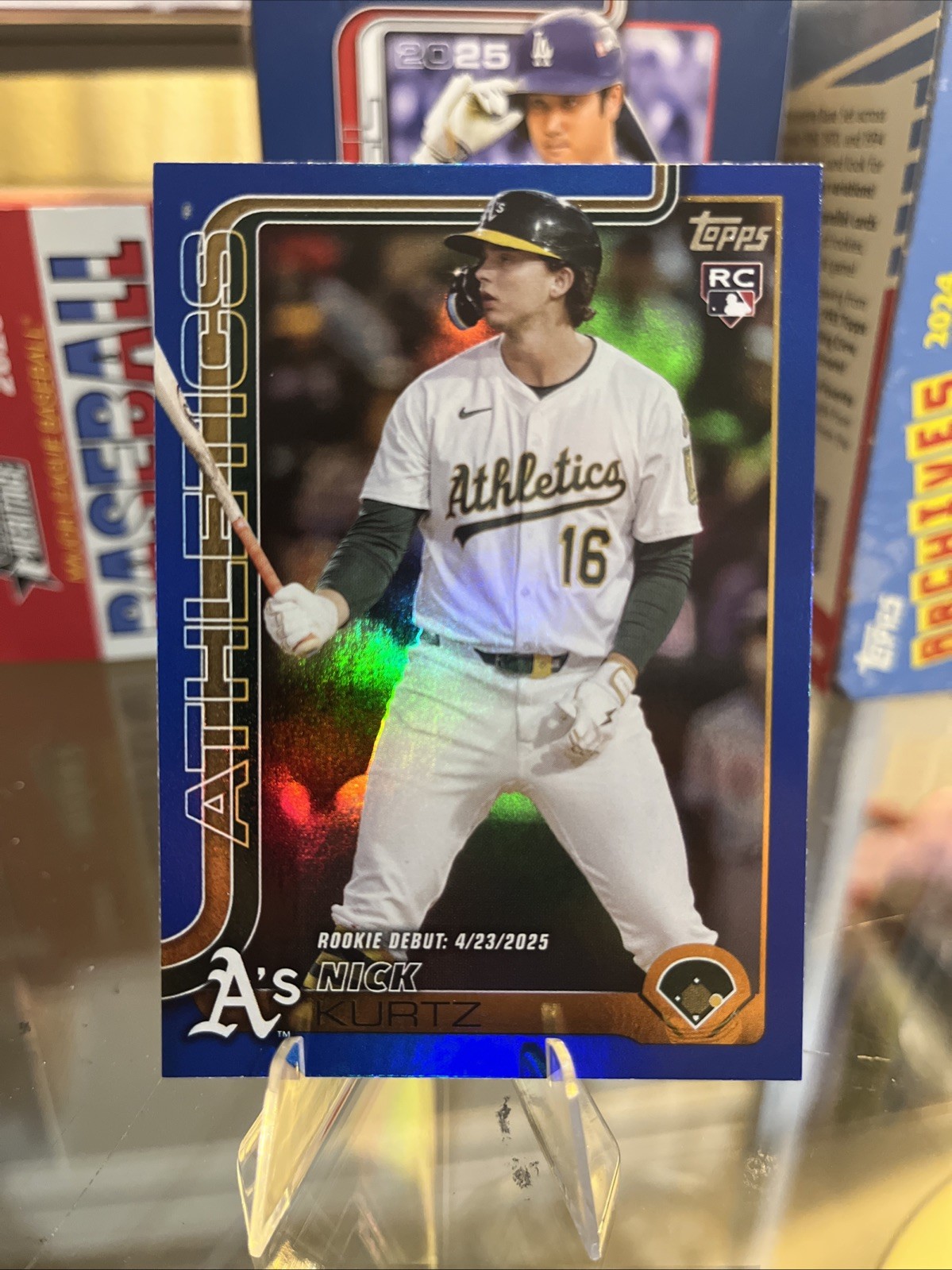 Nick Kurtz 2025 Topps Update #US197 Blue Foil Rookie Debut RC /150 Athletics