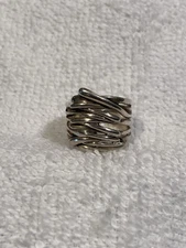 Hagit Gorali HG Israel Modernist Geometric Sculptured  Sterling 925 Ring