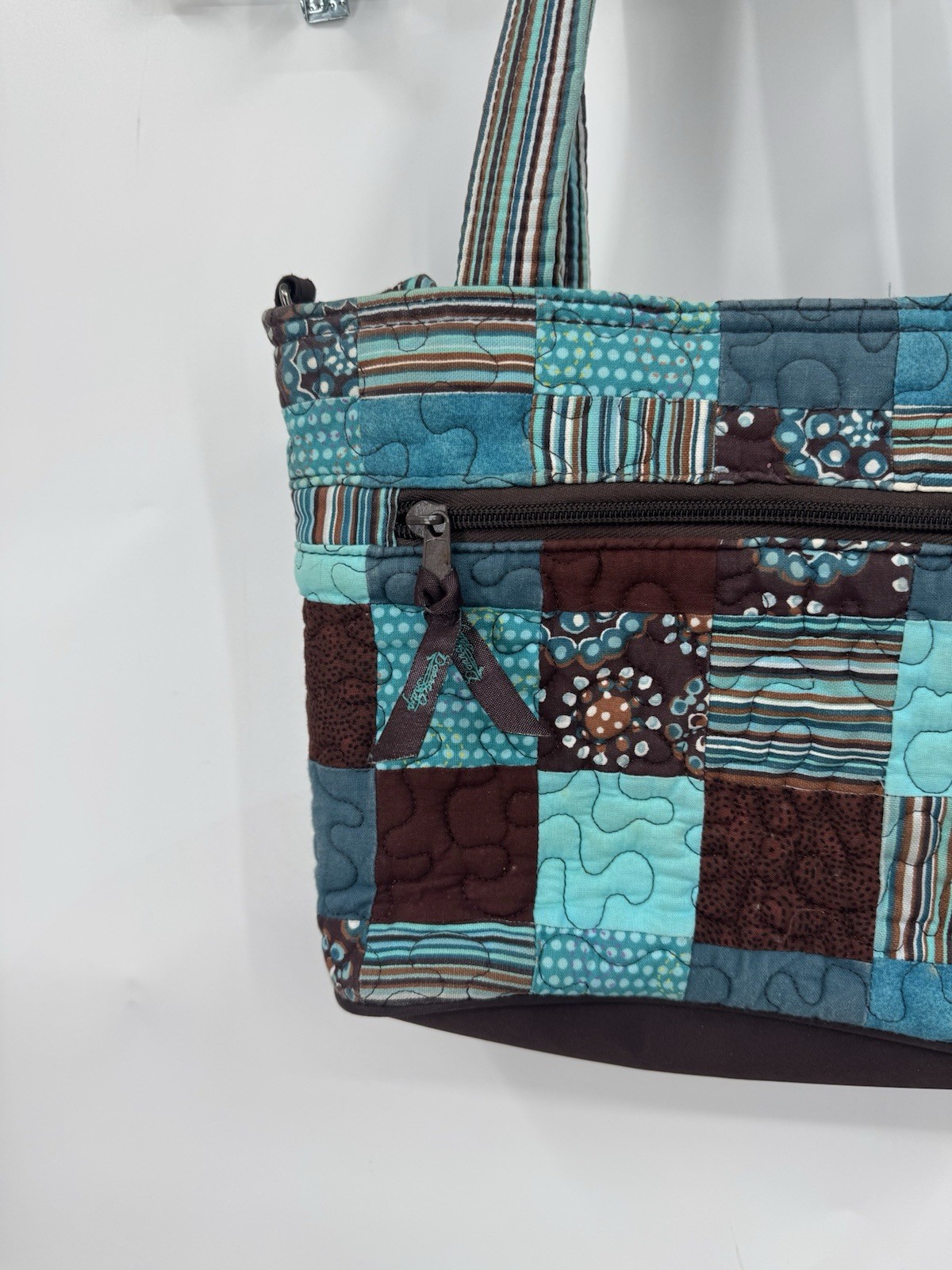 Donna Sharp Patchwork Shoulder Bag Blue Colorful … - image 12