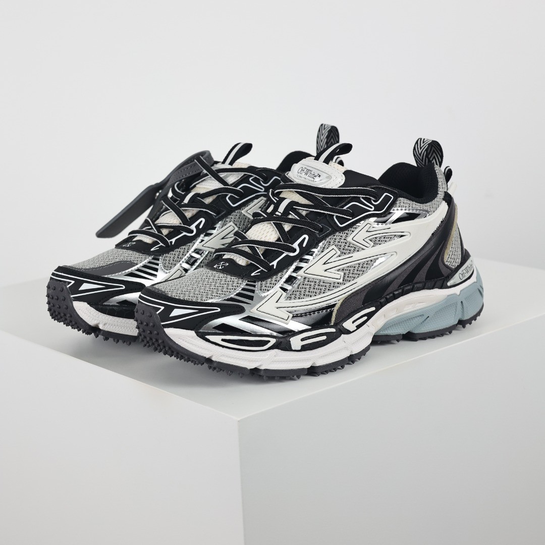 Off Arrow Blanco Be Espalda Derecha Negro Gris Unisex Retro Tenis Zapatos Informales