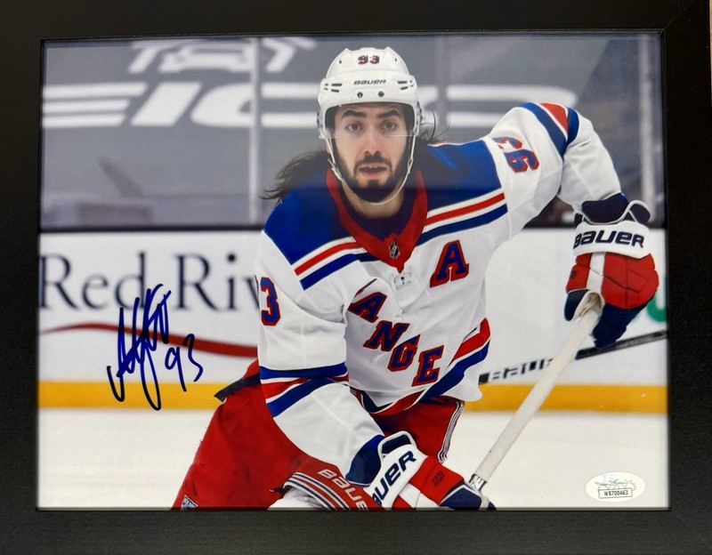 Mika Zibanejad Autographed Signed New York Rangers 8x11.5 Framed - JSA COA