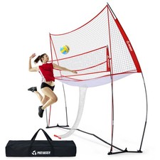 14x11 ft Volleyball Spike Training Equipment Indoor Outdoor Practice Net Station