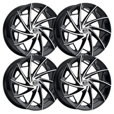 Set-4 2crave N36 20x8.5 5x4.75 10mm Black Machined Wheels Rims 20 Inch