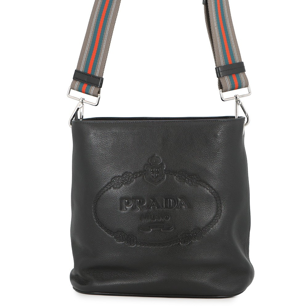 Prada — PRADA Vitello Phoenix Shoulder Bag Leather Black 1BE057_2E8K_F0002