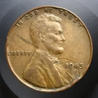 1945 P LINCOLN WHEAT CENT - OBVERSE LAMINATION ERROR #2534