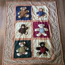 Teddy Bear Cracker Barrel Quilt 3D Plush 56  x 48  Blanket Throw Nursery Baby