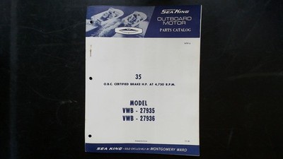 Wards Sea King Outboard Motor Parts Catalog VWB-27935 VWB-27936 1966