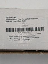 Signature Hardware Extended Press 1-1/2" Pop-Up Drain Assembly w/ Overflow Black