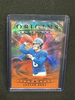 2025 Panini Origins - Rookies Jaxson Dart, Jaxson Dart #145 Orange /249 (RC)