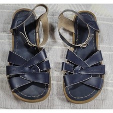 Salt Water Sandals by Hoy Navy Leather Strappy Sandals Size 5 Women's / Youth