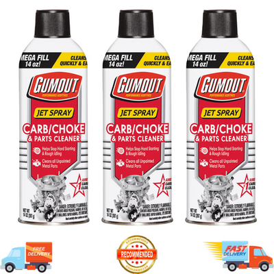 #ad Pack of 3 Gumout Carb And Choke Carburetor Cleaner 14 Oz. Engine Parts Spray $14.75