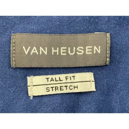 Van Heusen Men's Dress Shirt Tall Fit Stretch Blue Size 18.5 35/36 - Picture 6 of 11