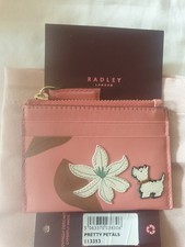 Image of Radley Pretty Petals Small Leather Zipped purse in tearose BNWT, RRP £39