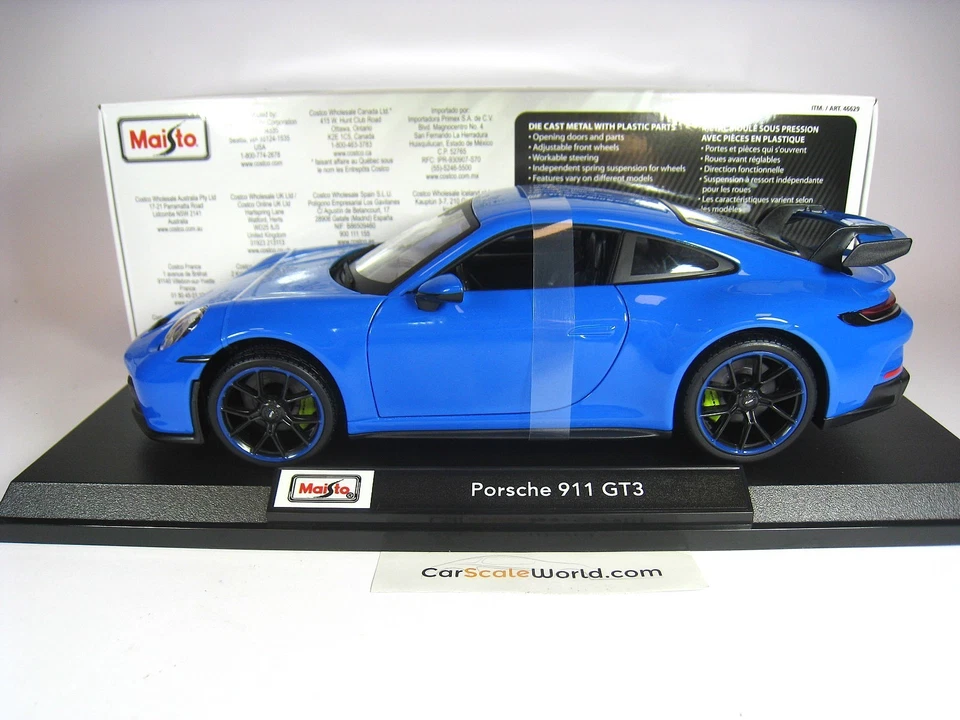 PORSCHE 911 GT3 (992) 2021 1/18 MAISTO (BLUE) - Imagen 2 de 3