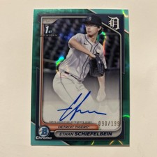 Ethan Schiefelbein Auto 2024 Bowman 1st Chrome Aqua Lava /199 CPA-ES