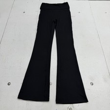 PrettyLittleThing Shape Sculpted Foldover Waist Flare Dress Pants Womens 4 Black