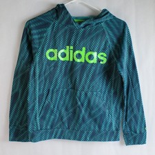 Adidas Teal and Green Hooded Sweatshirt Boy's Size M 10-12 