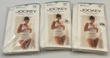VTG 1998 Jockey Classics Women's 100 Cotton Briefs Sz 10 White Lot Of 3 NEW