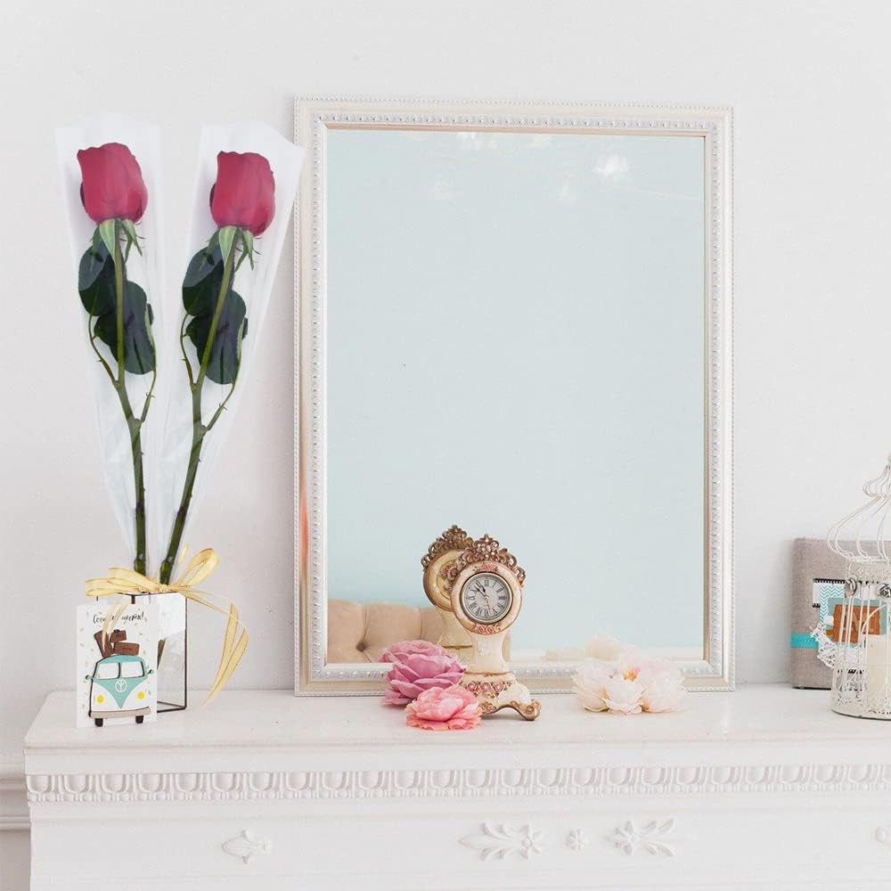 BEISHIDA 100 PCS Single Rose Sleeve 1 Count (Pack of 100), Fully Transparent 