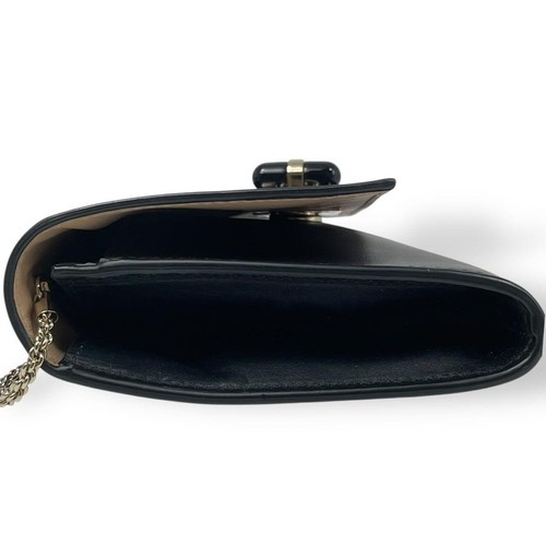 Giorgio Armani Black Leather Chain Shoulder Bag Authentic Crossbody Excellent - Picture 6 of 13